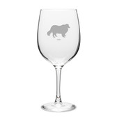 Collie Deep Etched 19 oz Classic Red Wine Glass