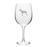 Great Dane Deep Etched 19 oz Classic Red Wine Glass