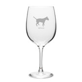 Bull Terrier Deep Etched 19 oz Classic Red Wine Glass