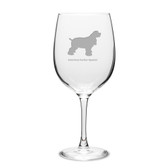 American Cocker Spaniel Deep Etched 19 oz Classic Red Wine Glass