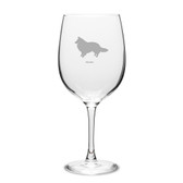 Sheltie Deep Etched 19 oz Classic Red Wine Glass