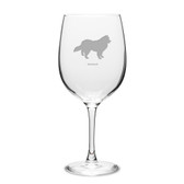 Samoyed Deep Etched 19 oz Classic Red Wine Glass