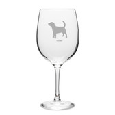 Beagle Deep Etched 19 oz Classic Red Wine Glass