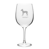 Mexican Hairless Dog Deep Etched 19 oz Classic Red Wine Glass