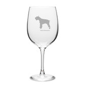 Giant Schnauzer Deep Etched 19 oz Classic Red Wine Glass
