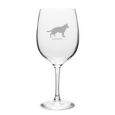 German Shepherd Deep Etched 19 oz Classic Red Wine Glass