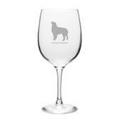 Australian Shepherd Deep Etched 19 oz Classic Red Wine Glass