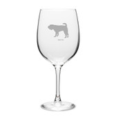 Shar Pei Deep Etched 19 oz Classic Red Wine Glass