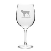 Central Asian Shepherd Dog Deep Etched 19 oz Classic Red Wine Glass