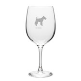 Fox Terrier Deep Etched 19 oz Classic Red Wine Glass