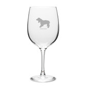 Russian Spaniel Deep Etched 19 oz Classic Red Wine Glass