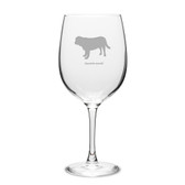 Spanish Mastif Deep Etched 19 oz Classic Red Wine Glass