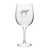 Russian Wolfhound (Borzol) Deep Etched 19 oz Classic Red Wine Glass
