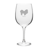 Pekingese Deep Etched 19 oz Classic Red Wine Glass