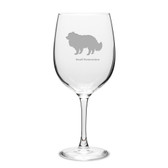 Small Pomeranian Deep Etched 19 oz Classic Red Wine Glass