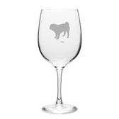 Pug Deep Etched 19 oz Classic Red Wine Glass