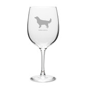 Golden Retriever Deep Etched 19 oz Classic Red Wine Glass