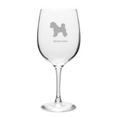 Bichon Frise Deep Etched 19 oz Classic Red Wine Glass