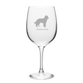 Miniature Poodle Deep Etched 19 oz Classic Red Wine Glass