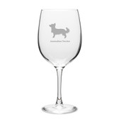 Australian Terrier Deep Etched 19 oz Classic Red Wine Glass
