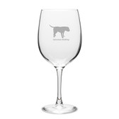 American Bulldog Deep Etched 19 oz Classic Red Wine Glass
