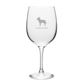Australian Cattle Dog Deep Etched 19 oz Classic Red Wine Glass