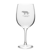 Buryat-Mongolian Wolfhound Deep Etched 19 oz Classic Red Wine Glass