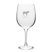 Bullmastiff Deep Etched 19 oz Classic Red Wine Glass