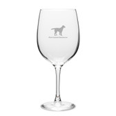 Flat-Coated Retriever Deep Etched 19 oz Classic Red Wine Glass