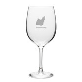 Maltese Dog Deep Etched 19 oz Classic Red Wine Glass