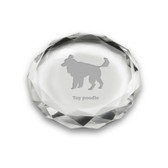 Toy Poodle Deep Etched Paperweight