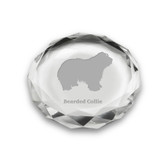Bearded Collie Deep Etched Paperweight