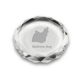 Maltese Dog Deep Etched Paperweight