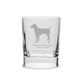 Mexican Hairless Dog Xoloitzcuintli Luigi Bormioli 11.75 oz Square Round Double Old Fashion Glass