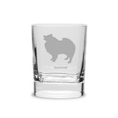 Keeshond Luigi Bormioli 11.75 oz Square Round Double Old Fashion Glass
