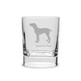 Hungarian Vizsla Luigi Bormioli 11.75 oz Square Round Double Old Fashion Glass