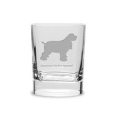 American Cocker Spaniel Luigi Bormioli 11.75 oz Square Round Double Old Fashion Glass