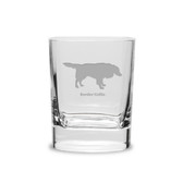 Border Collie Luigi Bormioli 11.75 oz Square Round Double Old Fashion Glass