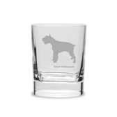 Giant Schnauzer Luigi Bormioli 11.75 oz Square Round Double Old Fashion Glass