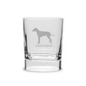 Rhodesian Ridgeback Luigi Bormioli 11.75 oz Square Round Double Old Fashion Glass