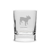French Bulldog Luigi Bormioli 11.75 oz Square Round Double Old Fashion Glass