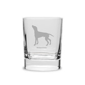 Weimaraner Luigi Bormioli 11.75 oz Square Round Double Old Fashion Glass