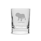 English Bulldog Luigi Bormioli 11.75 oz Square Round Double Old Fashion Glass