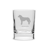 Siberian Husky Luigi Bormioli 11.75 oz Square Round Double Old Fashion Glass