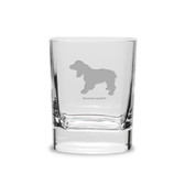 Russian Spaniel Luigi Bormioli 11.75 oz Square Round Double Old Fashion Glass
