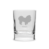 Pekingese Luigi Bormioli 11.75 oz Square Round Double Old Fashion Glass