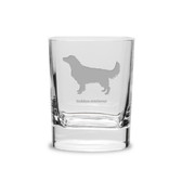 Golden Retriever Luigi Bormioli 11.75 oz Square Round Double Old Fashion Glass