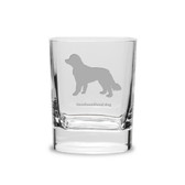 Newfoundland Dog Luigi Bormioli 11.75 oz Square Round Double Old Fashion Glass