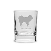 Tibetan Mastiff Luigi Bormioli 11.75 oz Square Round Double Old Fashion Glass
