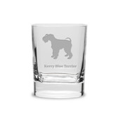 Kerry Blue Terrier Luigi Bormioli 11.75 oz Square Round Double Old Fashion Glass